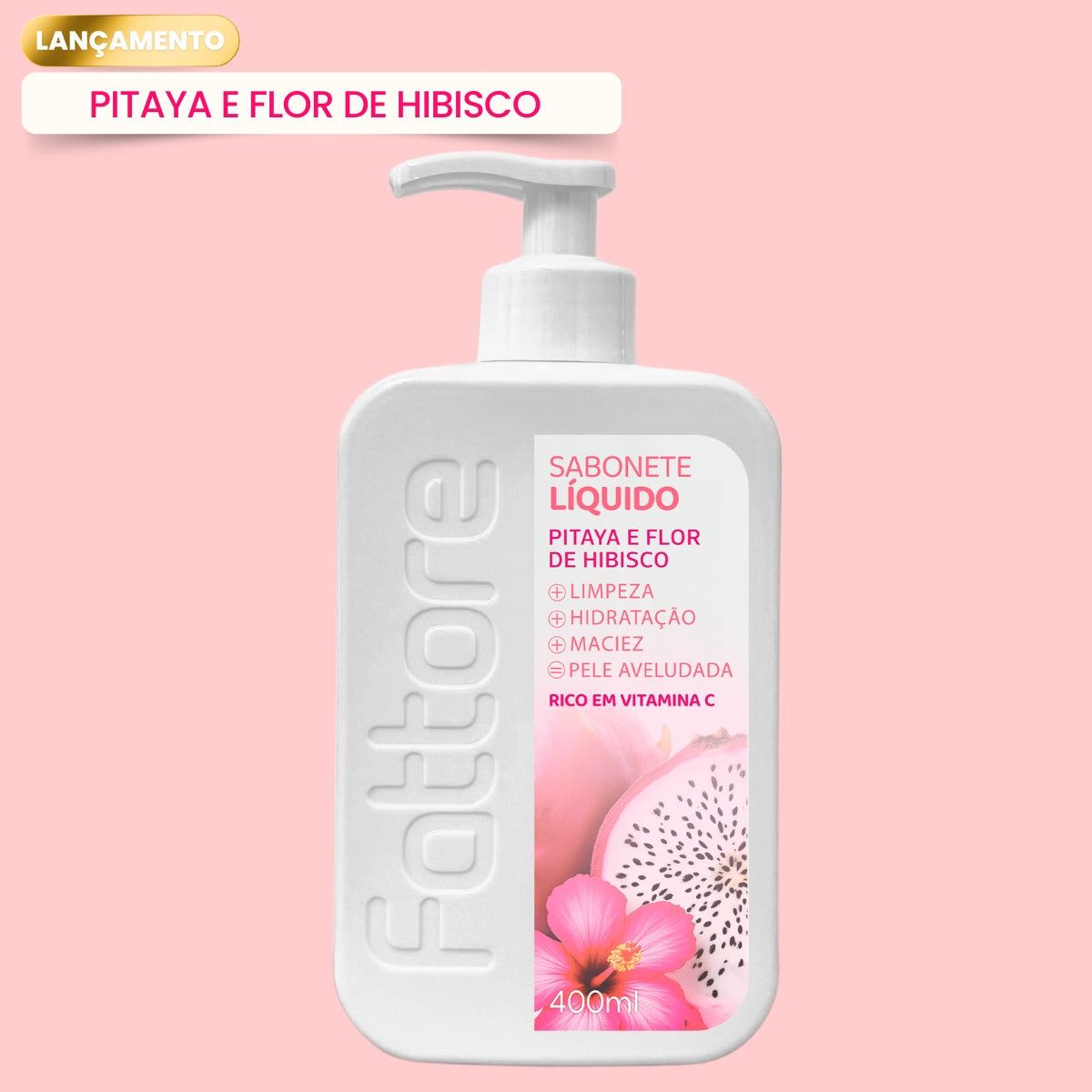 Kit Premium Pitaya e Flor de Hibisco Fattore – Sabonete, Hidratante e Esfoliante
