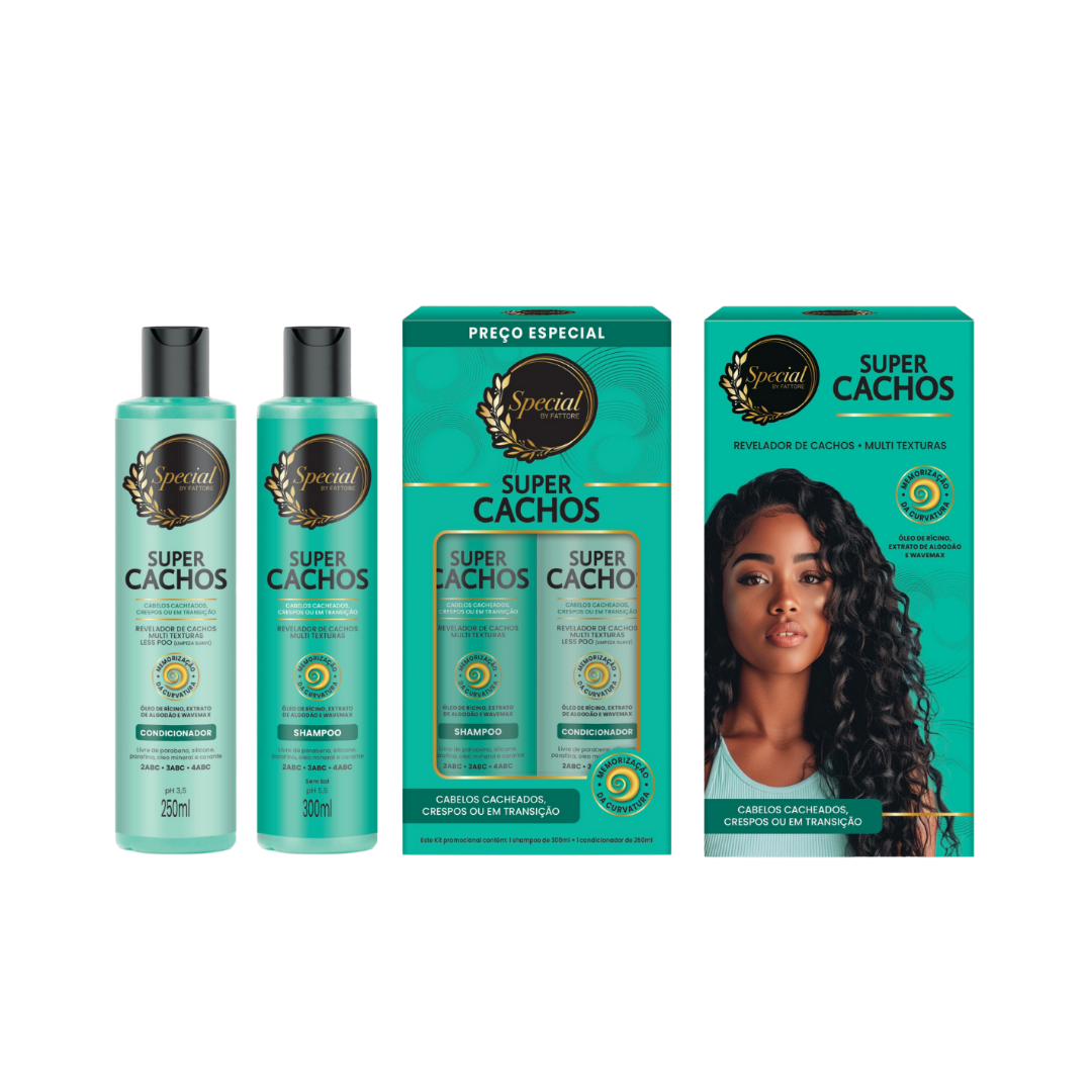 Kit Super Cachos Special by Fattore Shampoo + Condicionador – Definição e Controle do Frizz