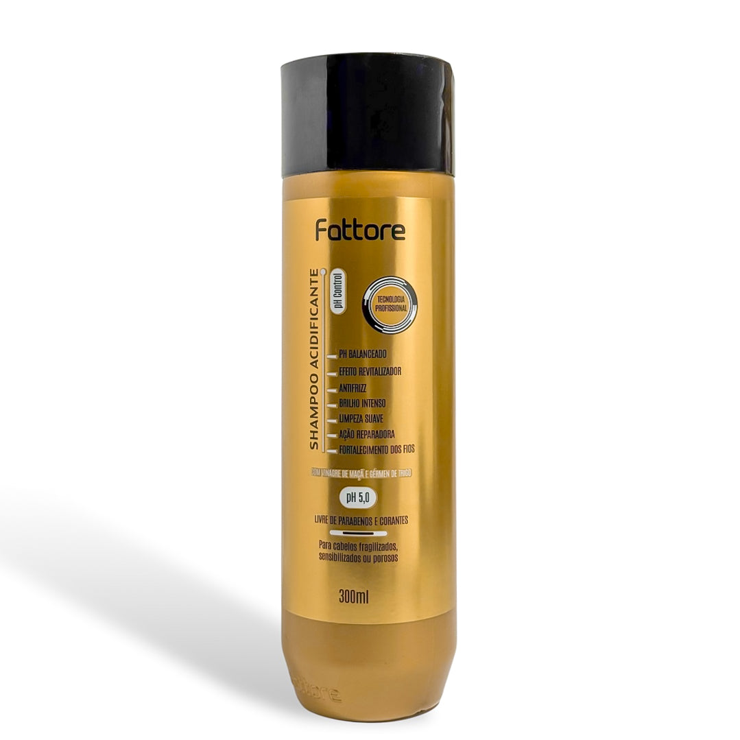 Fattore Shampoo Acidificante pH Control 300ml – Brilho Intenso e Antifrizz