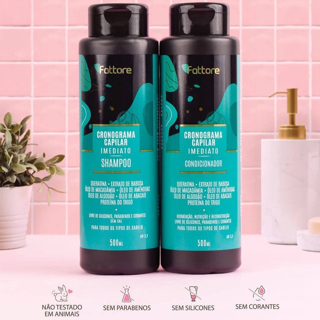 Kit Fattore Shampoo e Condicionador Cronograma 500ml