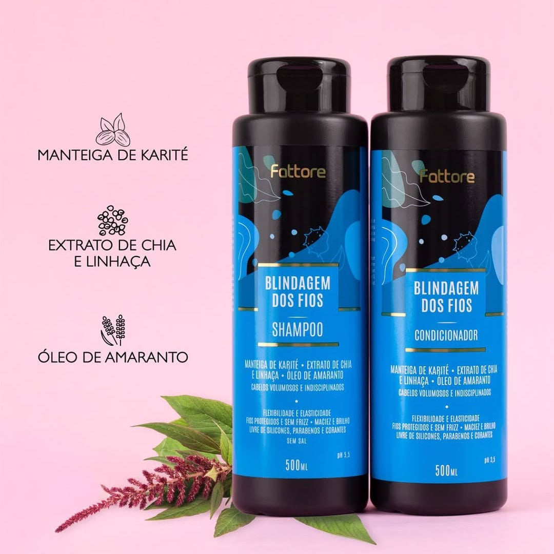 Kit Fattore Shampoo e Condicionador Fios Blindados 500ml