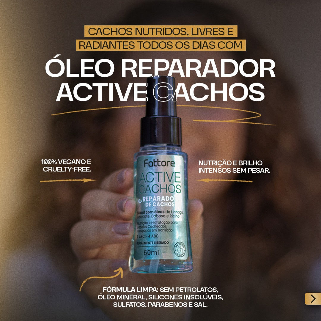 Fattore Active Cachos Reparador de Cachos 60ml – Nutrição e Definição