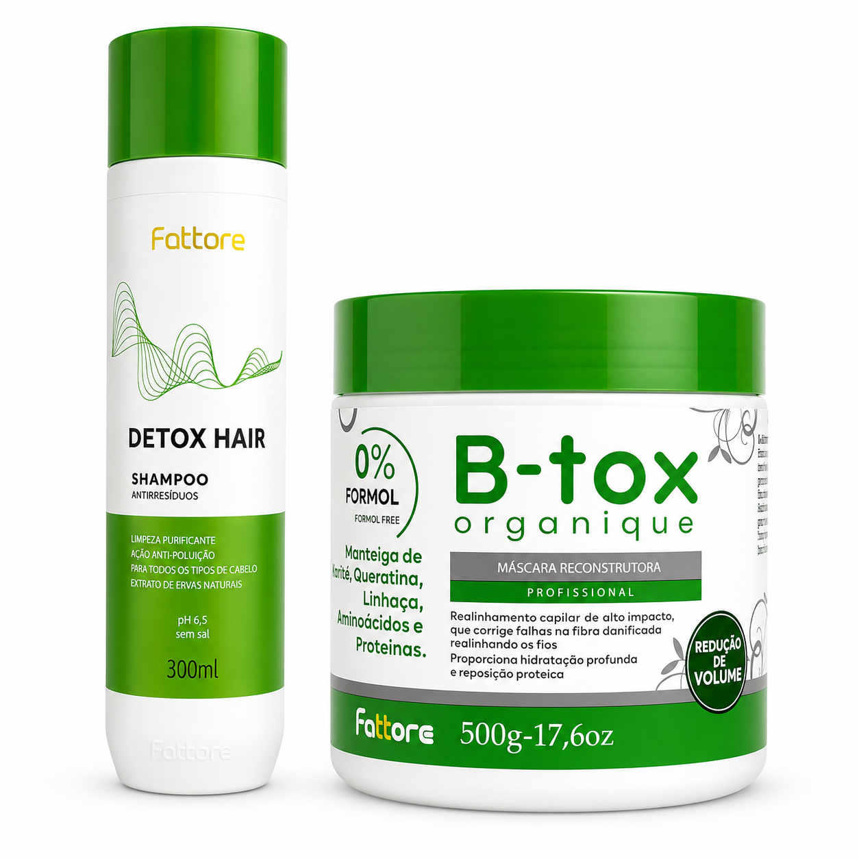 KIT Botox Capilar Shampoo 300ml + Máscara Reconstrutora 500g - Sem
