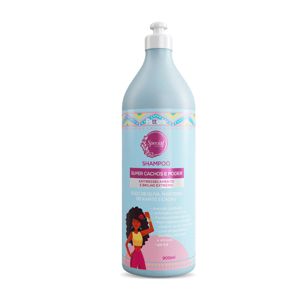 Shampoo Super Cachos e Poder Special By Fattore 900ml