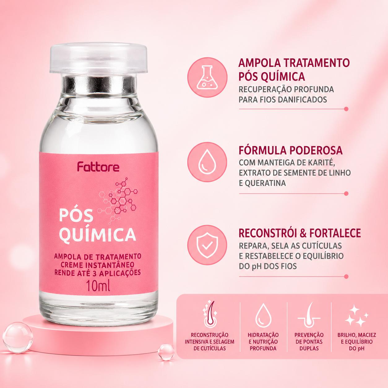 Kit Profissional Pós Química Completo – Para Cabelos com Química e Danificados (5 Itens)
