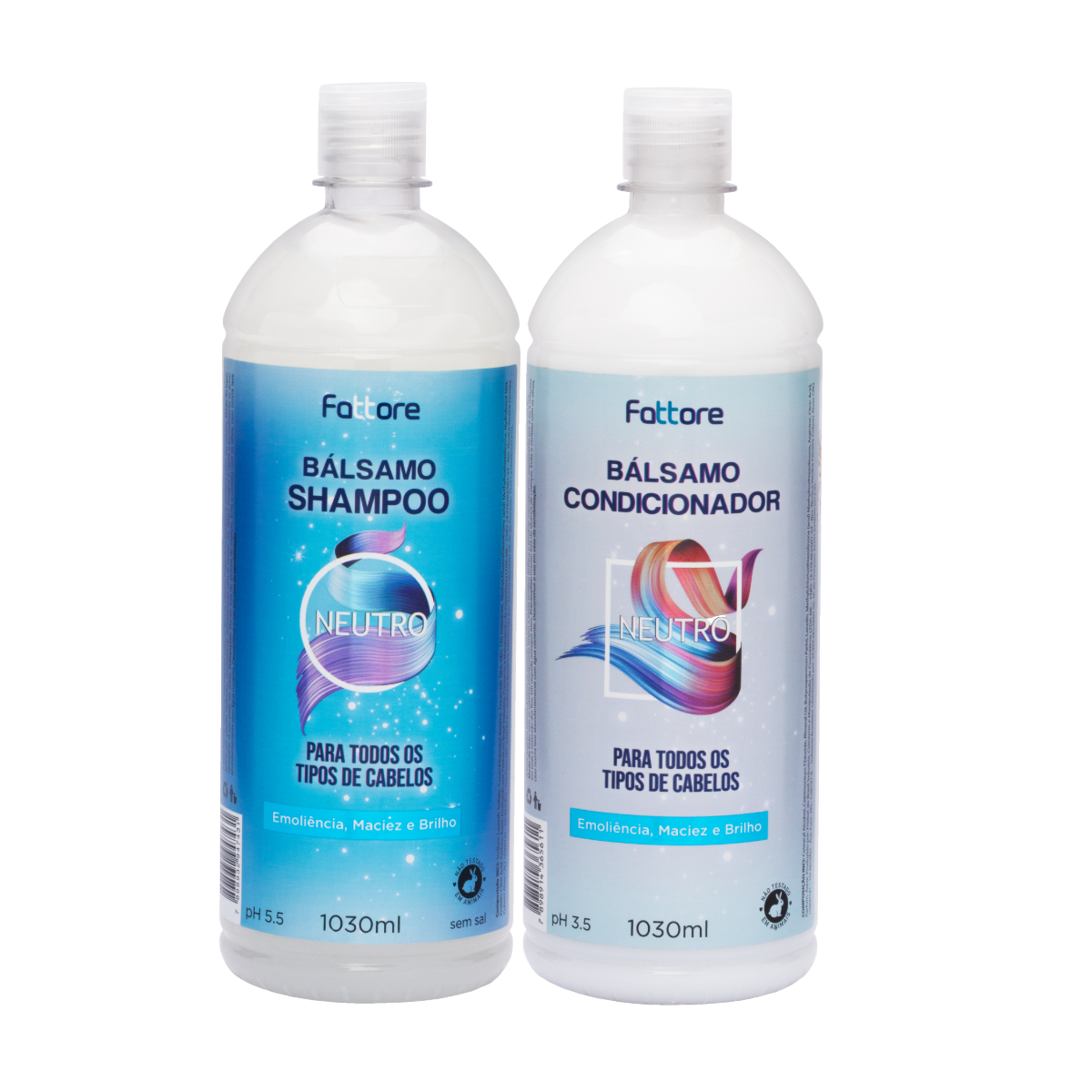Fattore Kit Shampoo 1L + Condicionador 1L Bálsamo Neutro – Maciez e Brilho