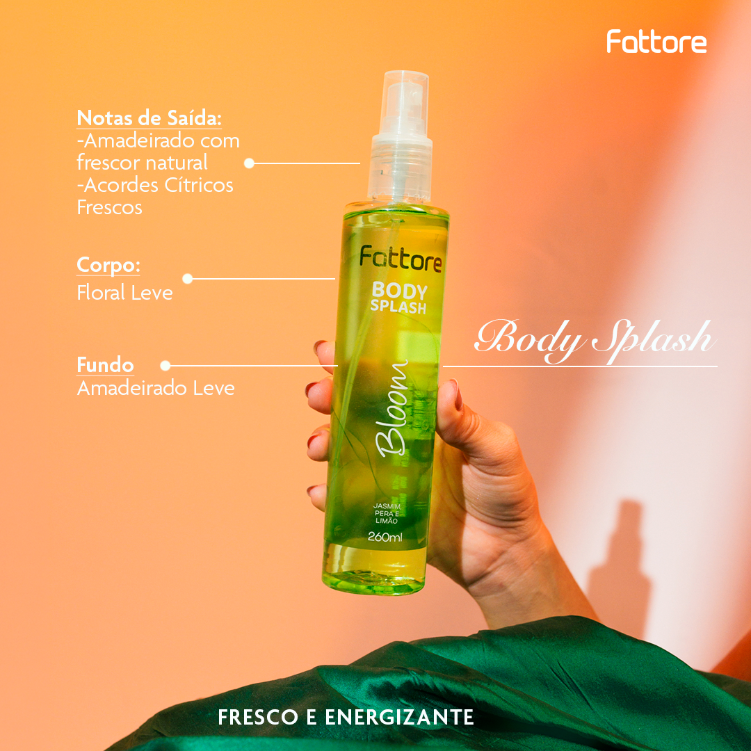 Fattore Kit Body Splash - Alta Fixação, Perfume Duradouro (4 Itens)