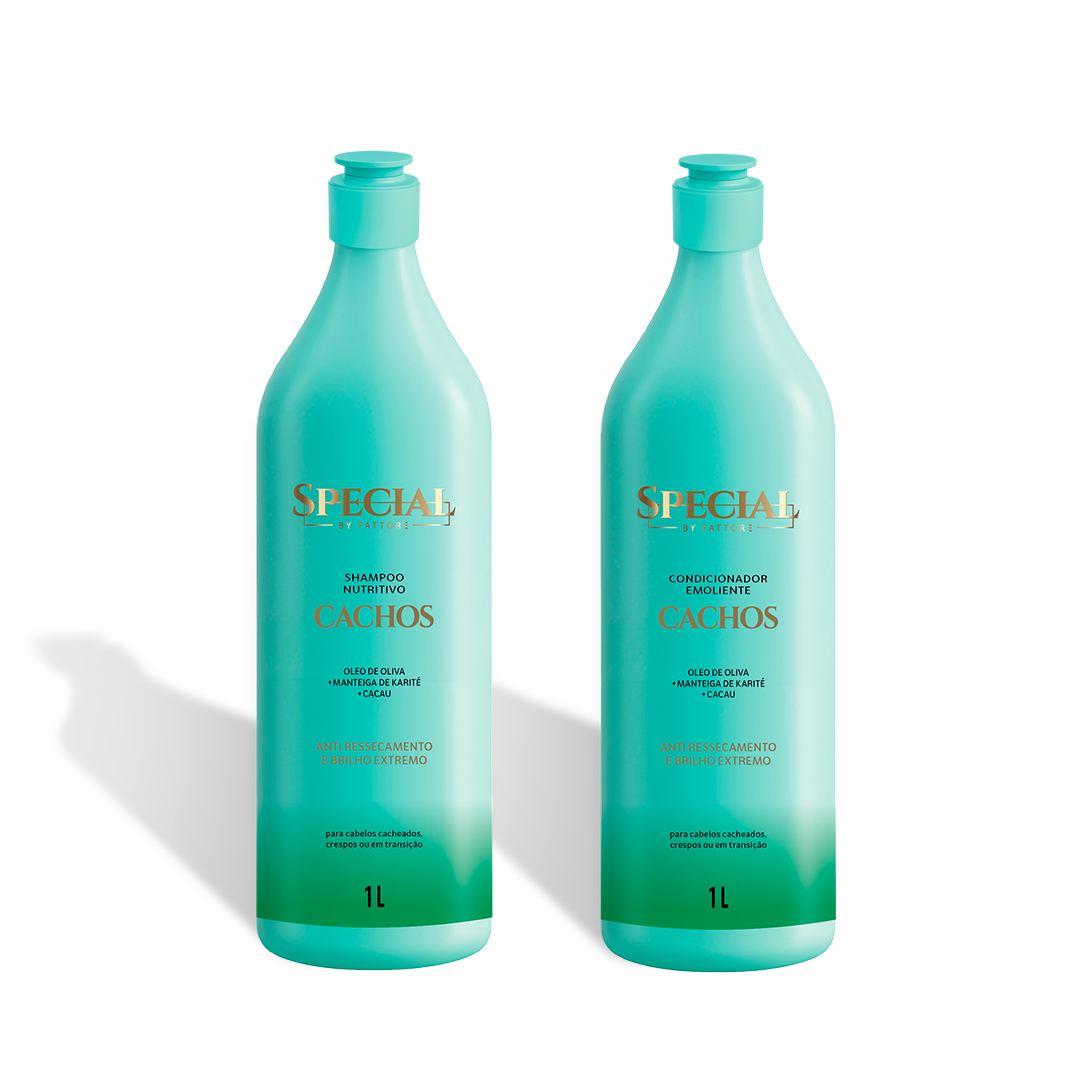 Kit Super Cachos Shampoo e Condicionador 1L Special By Fattore