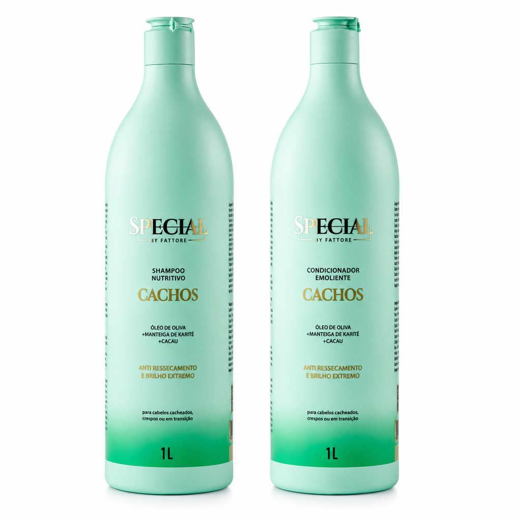 Kit Super Cachos Shampoo e Condicionador 1L Special By Fattore