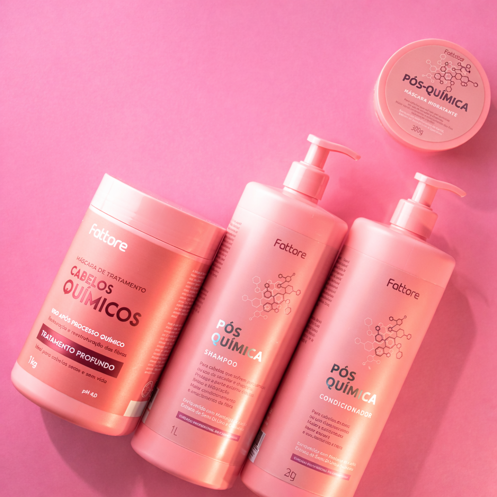 Fattore Kit Pós Quimica - Shampoo 1L + Condicionador 1L + Máscara 1KG