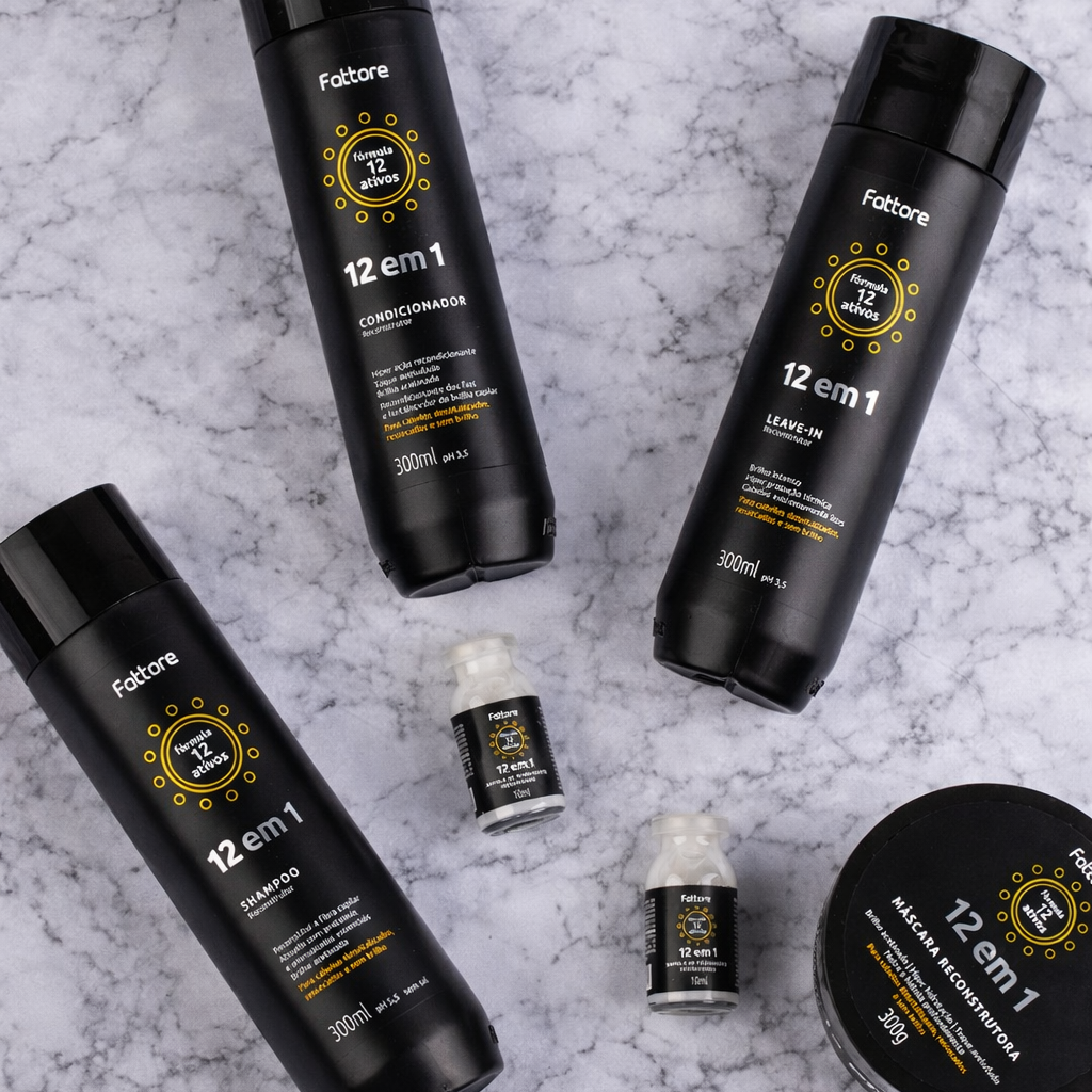 Fattore Kit Completo 12 em 1 – Tratamento Profissional (6 Itens)