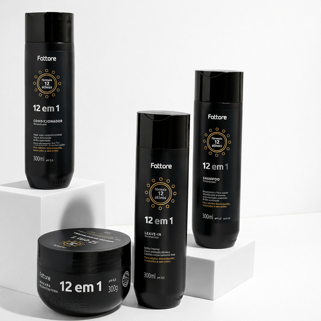 Fattore Kit Completo 12 em 1 – Tratamento Profissional (6 Itens)