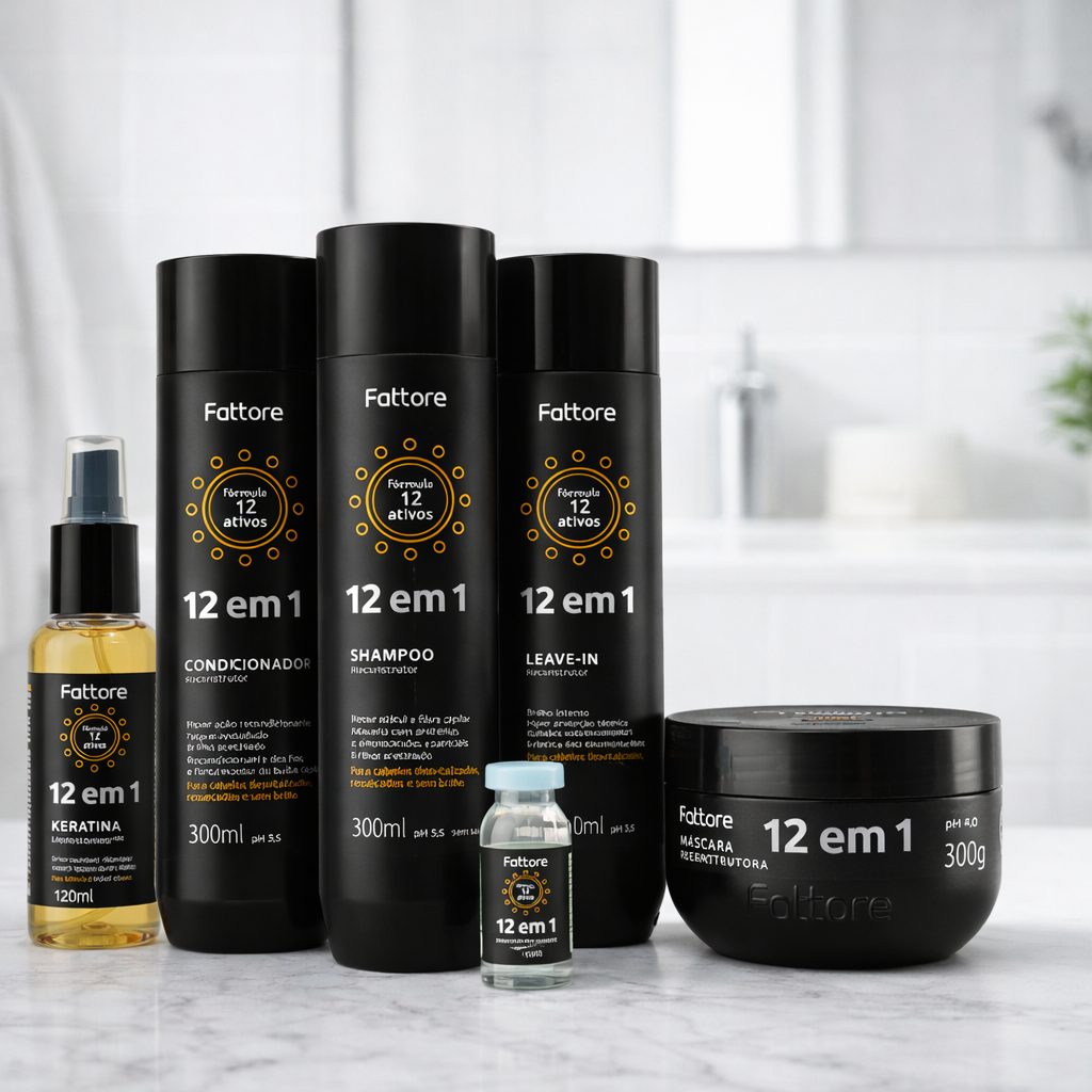 Fattore Kit Completo 12 em 1 – Tratamento Profissional (6 Itens)