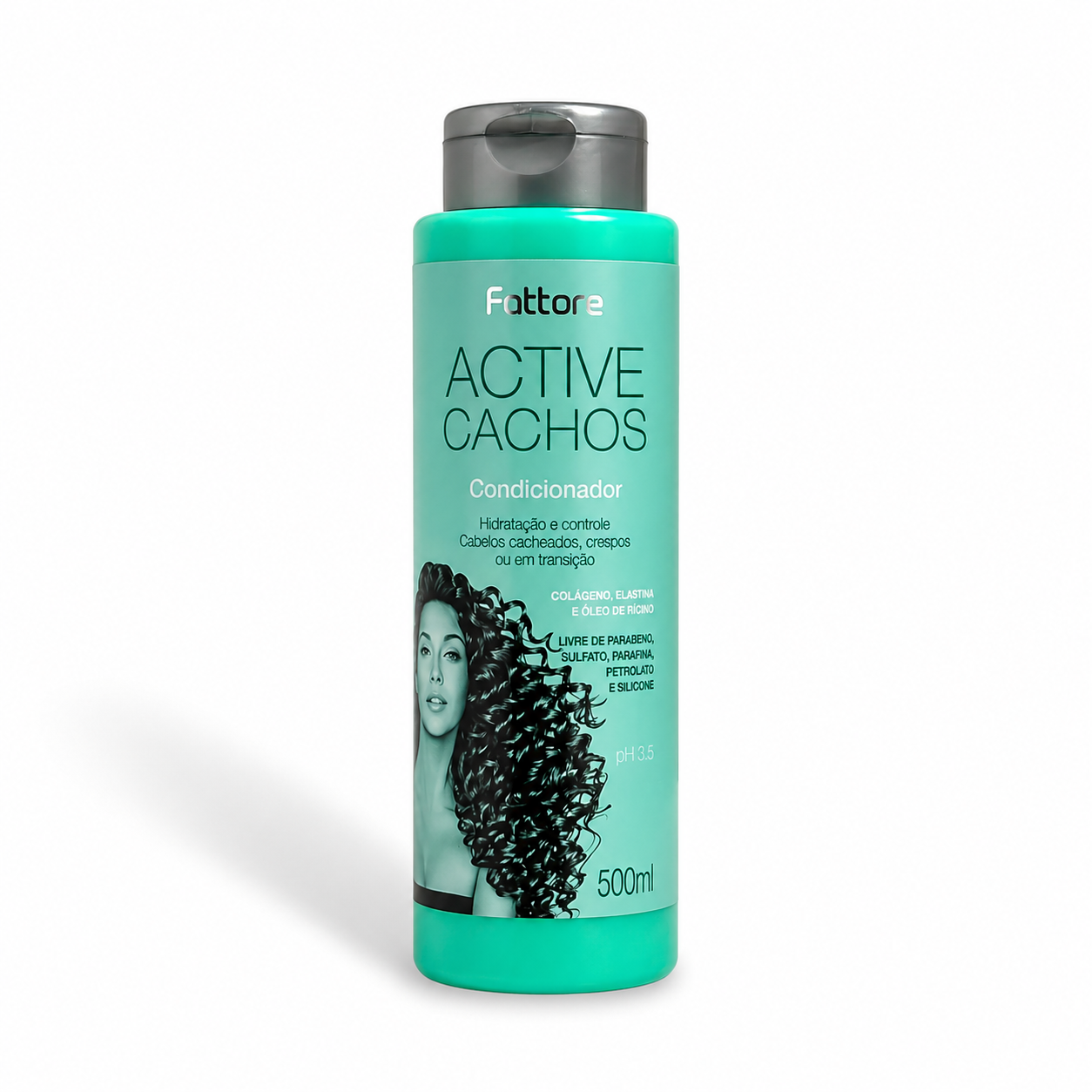 Fattore Condicionador Active Cachos 500ml – Hidratação e Controle para Cachos