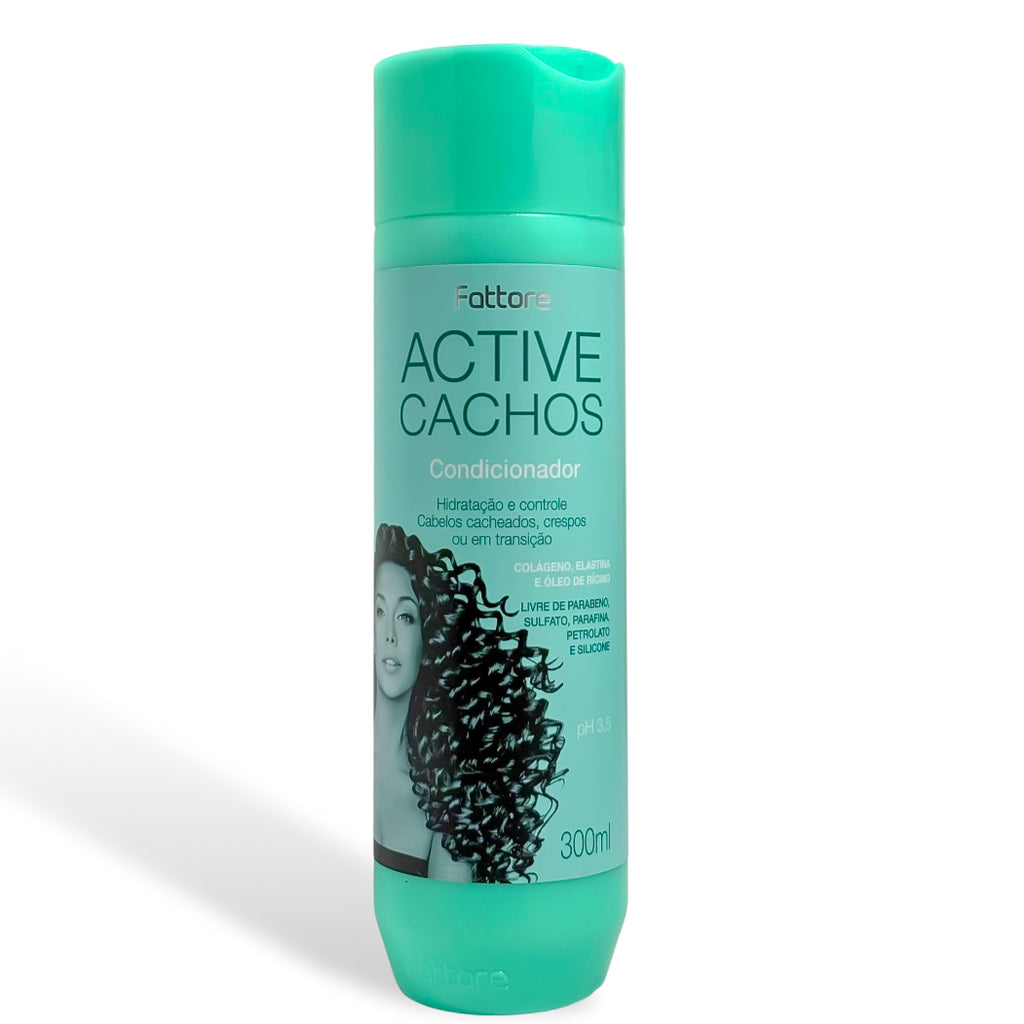 Fattore Condicionador Active Cachos 300ml – Hidratação e Controle para Cachos