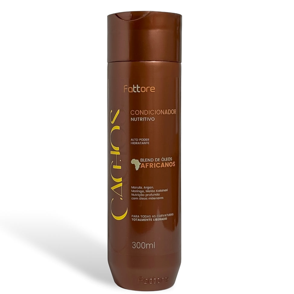 Fattore Condicionador Cachos Óleos Africanos 300ml – Nutrição e Maciez