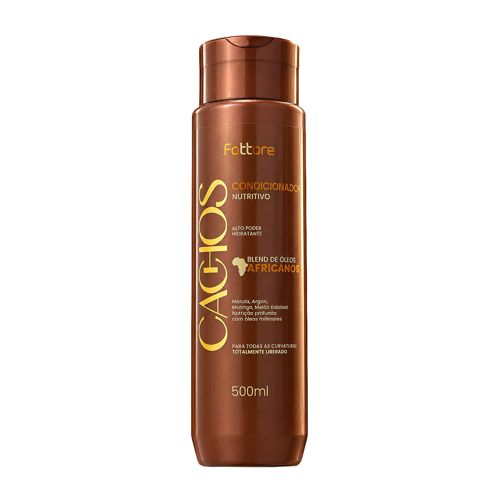 Fattore Condicionador Cachos Óleos Africanos 500ml – Nutrição e Maciez