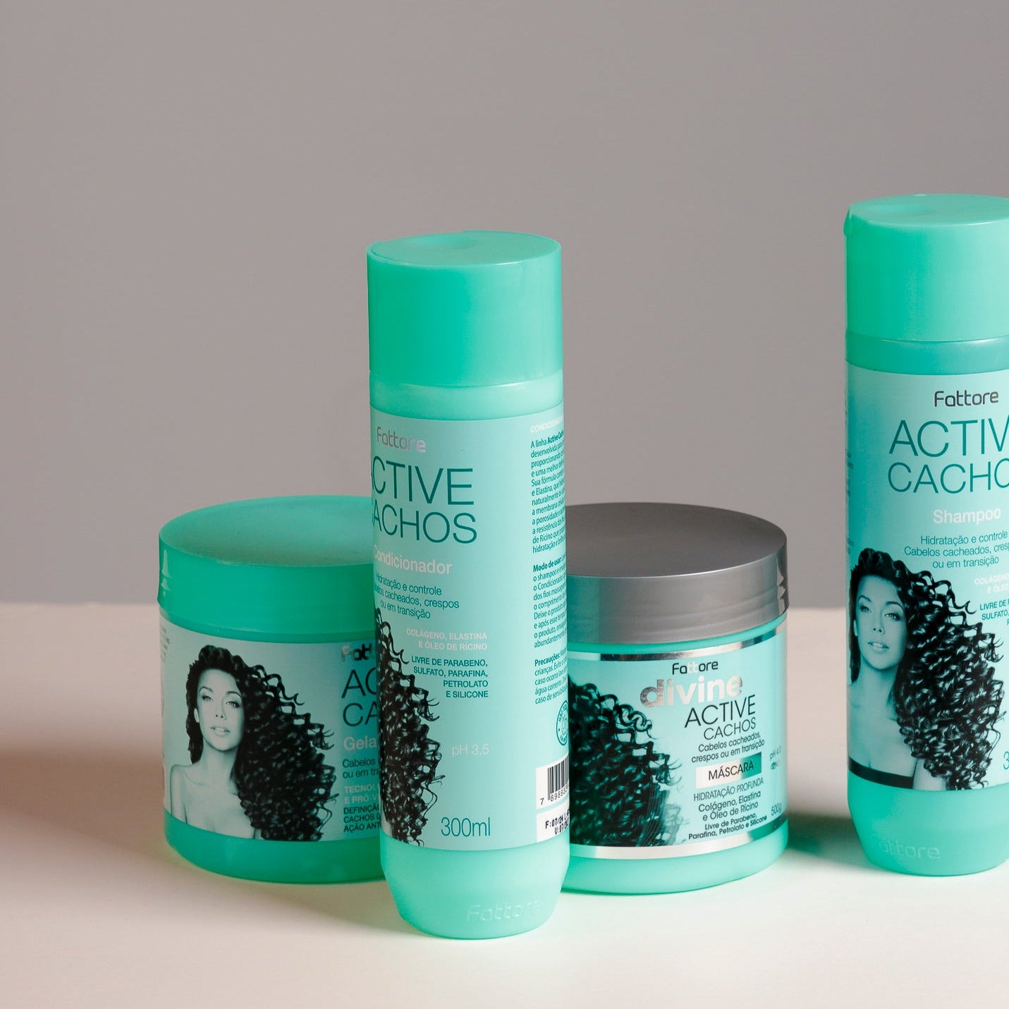 Fattore Shampoo Active Cachos 300ml – Hidratação e Controle para