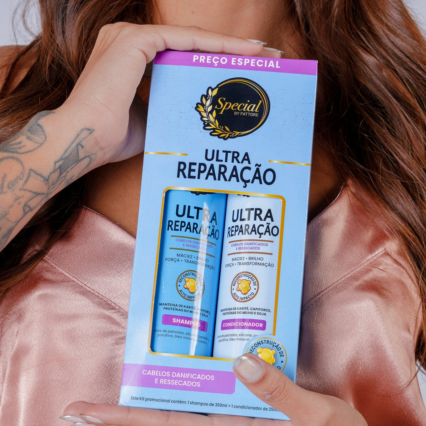 Kit Ultra Reparação Special by Fattore Shampoo + Condicionador – Força e Brilho