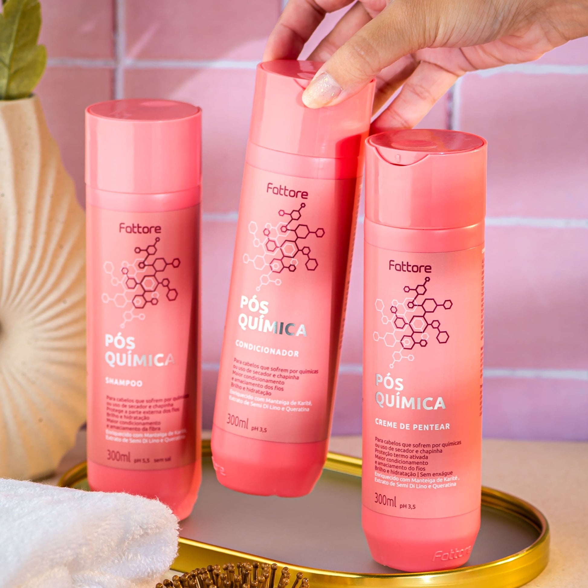 Fattore Kit Pós Química – Tratamento Completo para Cabelos com Química (5 Itens)