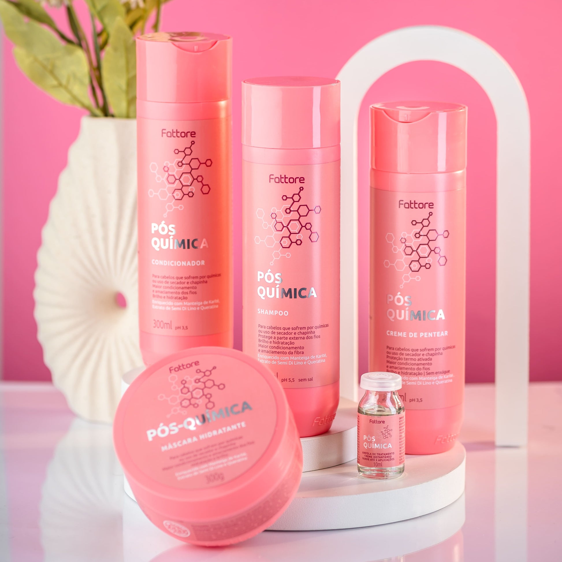 Fattore Kit Pós Química – Tratamento Completo para Cabelos com Química (5 Itens)
