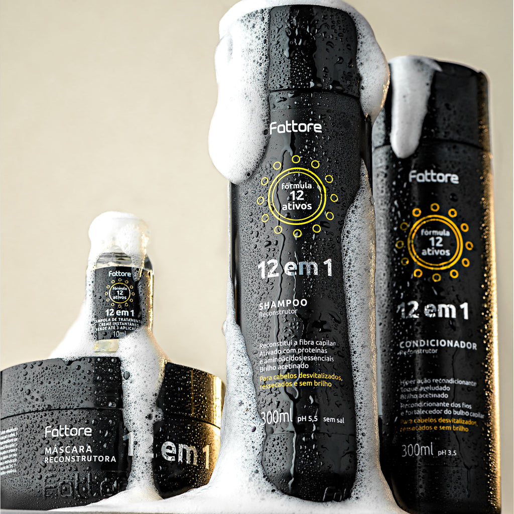 Fattore Kit Completo 12 em 1 – Tratamento Profissional (6 Itens)