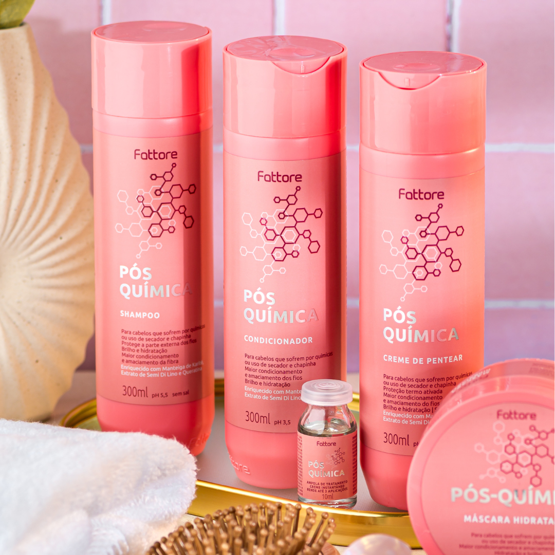 Fattore Kit Pós Química – Tratamento Completo para Cabelos com Química (5 Itens)