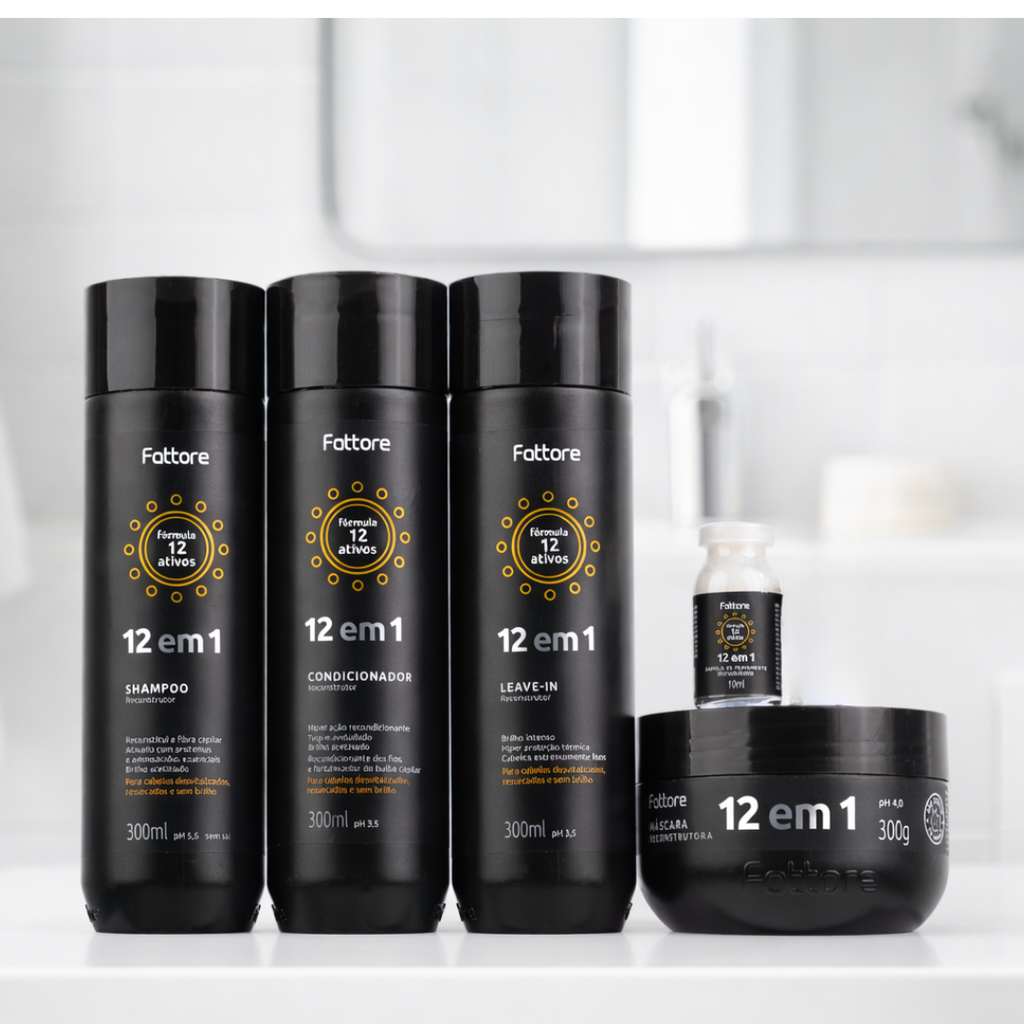 Fattore Kit Completo 12 em 1 – Tratamento Profissional (6 Itens)