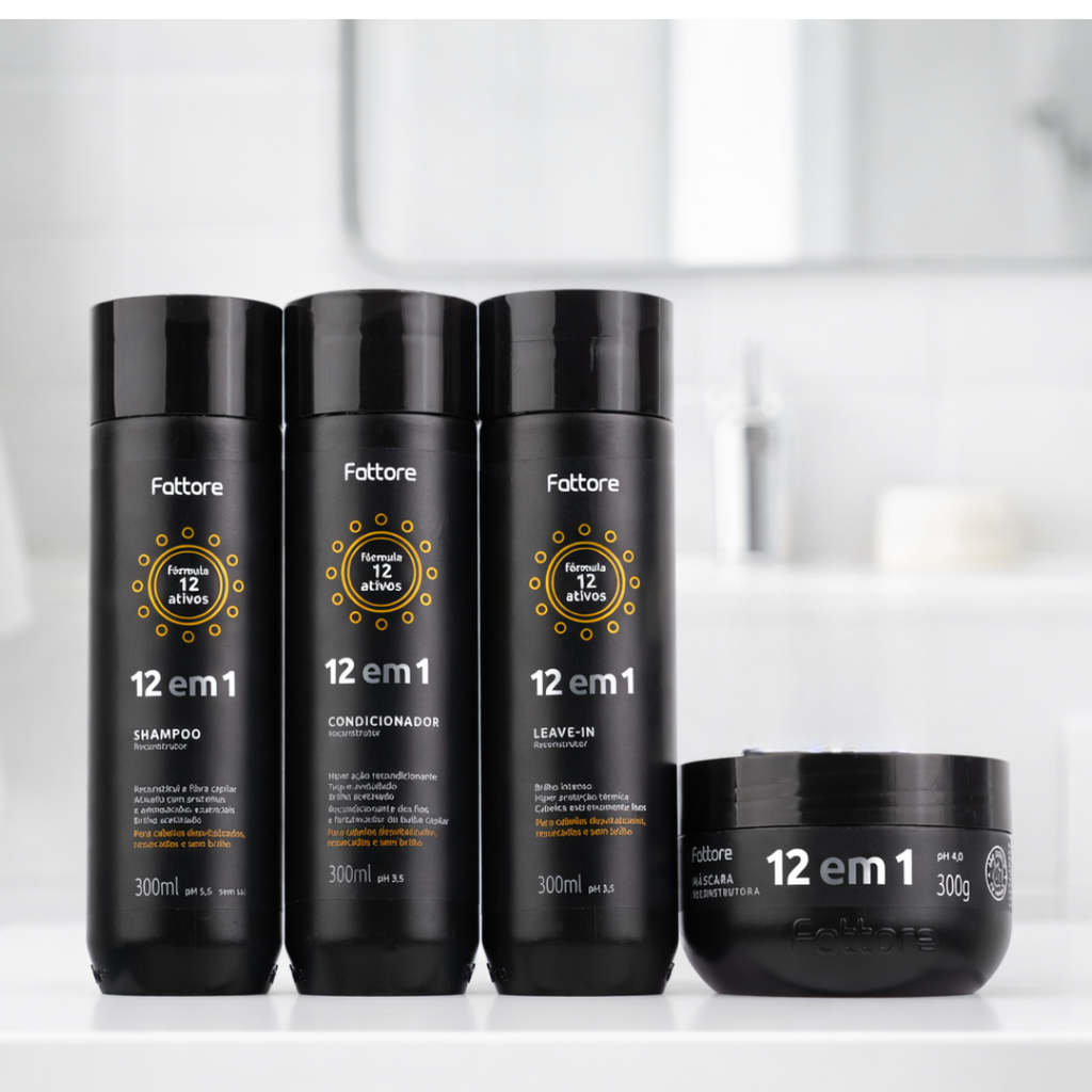 Fattore Kit Reconstrutor 12 em 1 – Reconstrução Profunda (4 Itens)