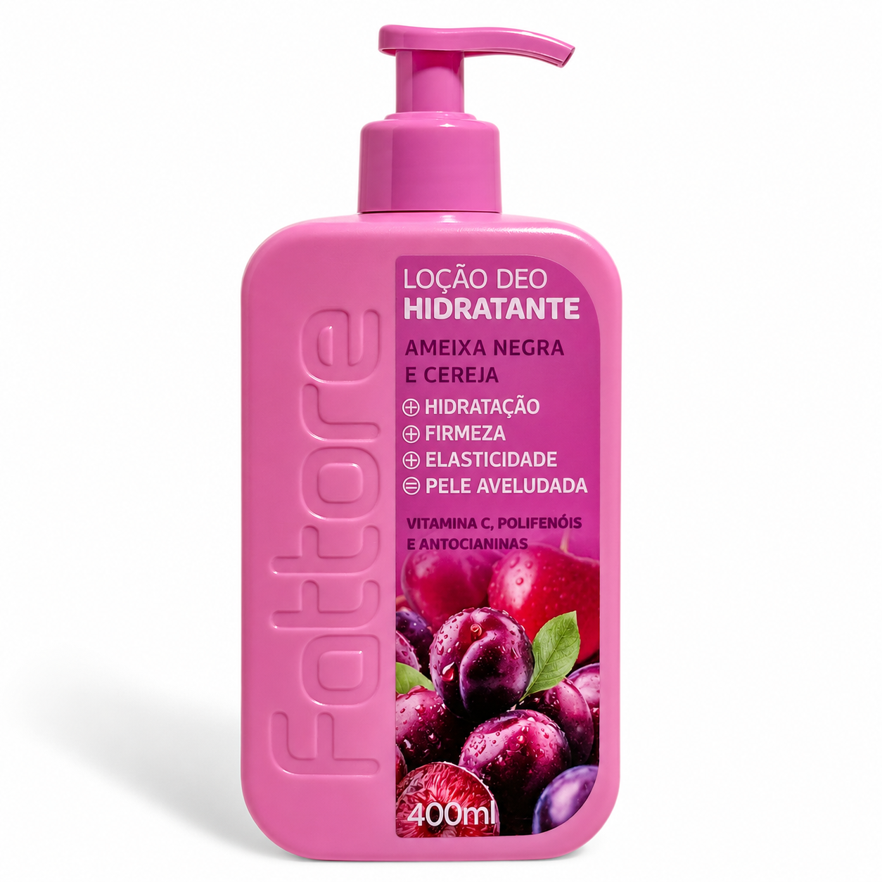 Fattore Loção Deo Hidratante Ameixa Negra e Cereja 400ml – Hidratação e Maciez