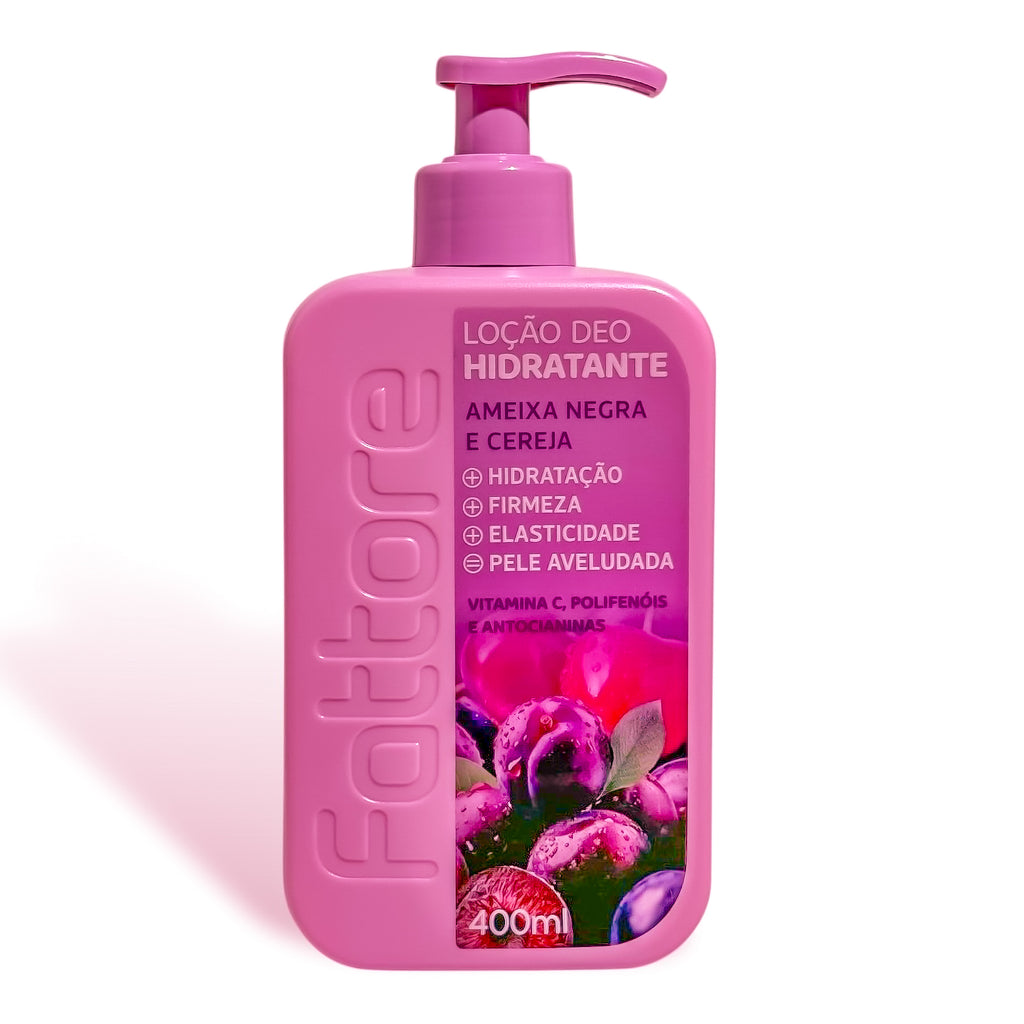 Fattore Loção Deo Hidratante Ameixa Negra e Cereja 400ml – Hidratação e Maciez