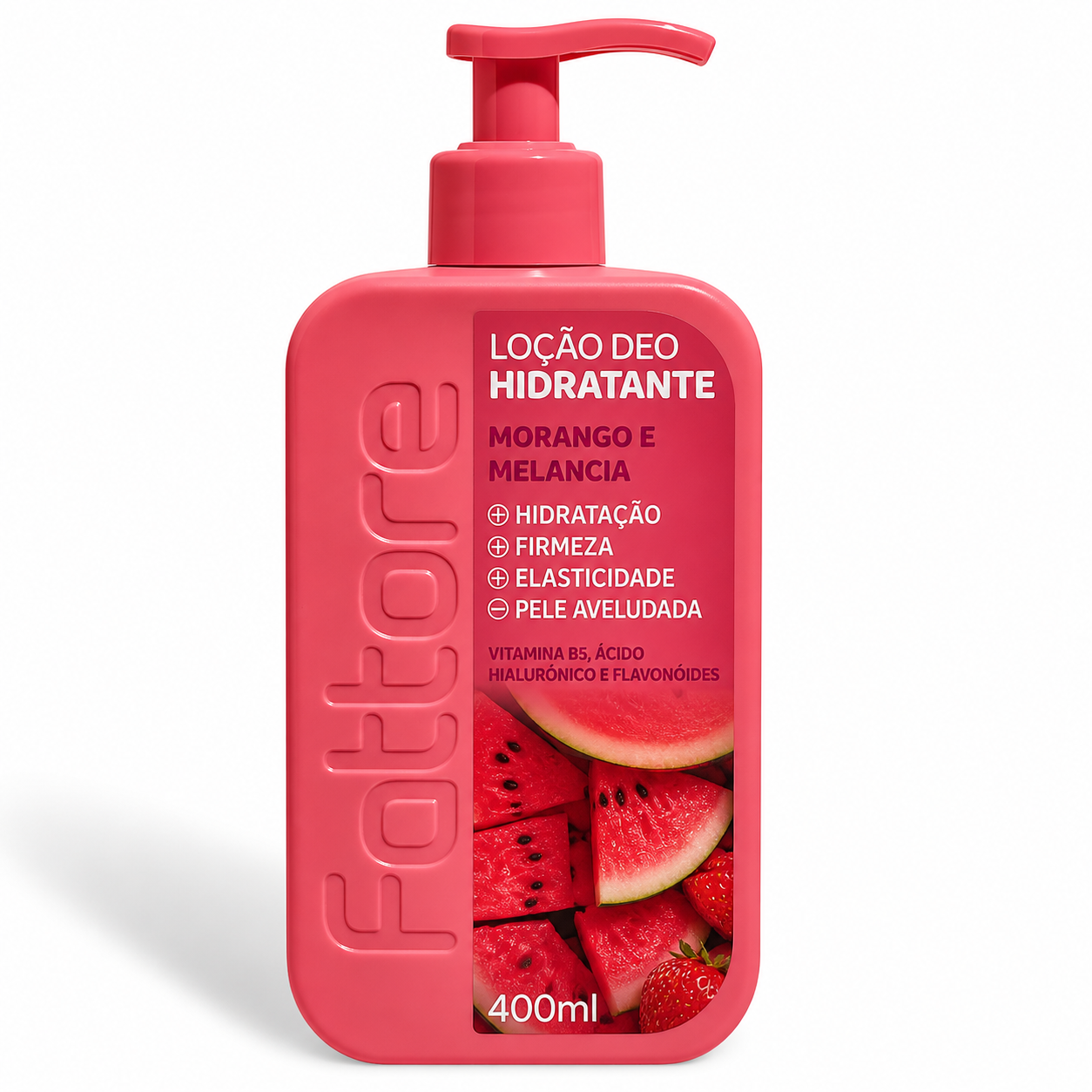 Fattore Loção Deo Hidratante Morango e Melancia 400ml – Hidratação e Maciez
