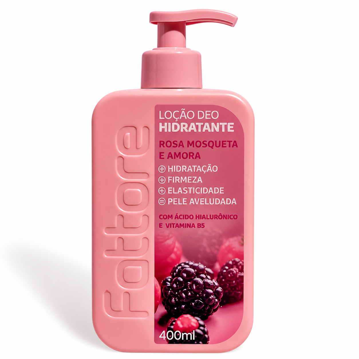 Fattore Loção Deo Hidratante Rosa Mosqueta e Amora 400ml – Hidratação e Maciez