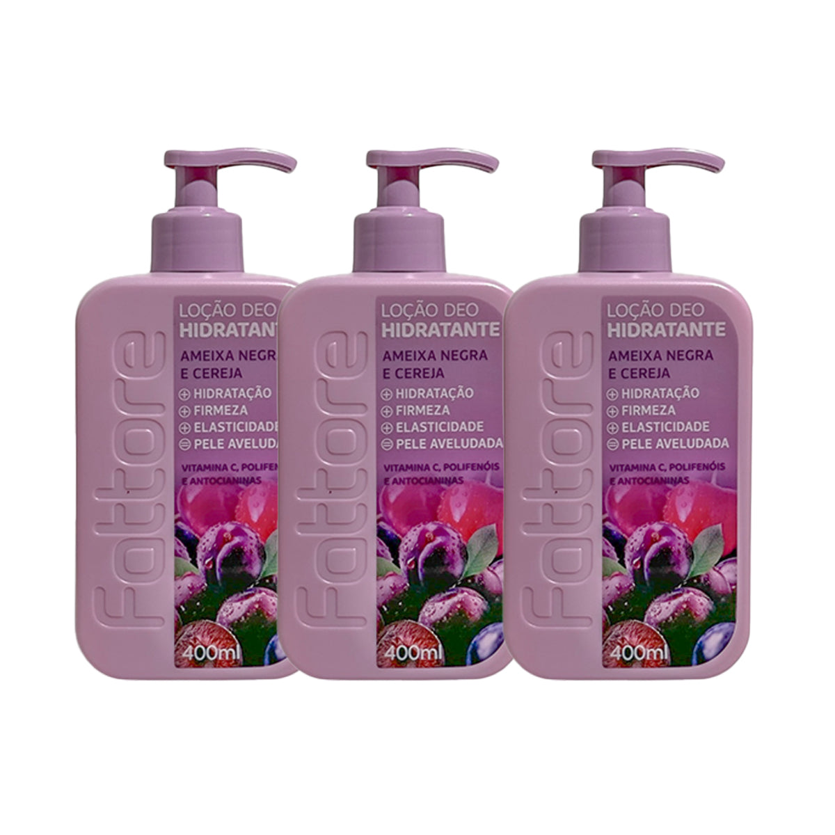 Loção Hidratante Ameixa Negra e Cereja Pague 2 leve 3