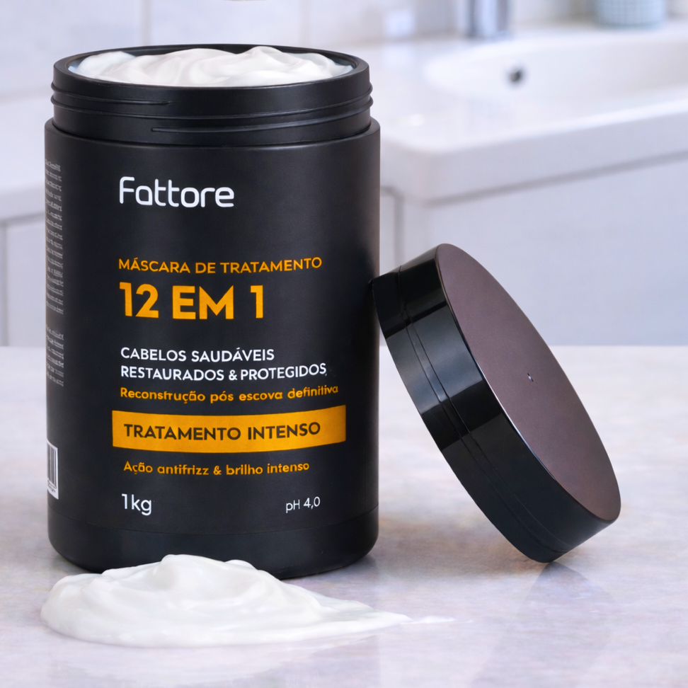 Máscara de Tratamento 12 em 1 1KG – Reconstrução, Força e Brilho