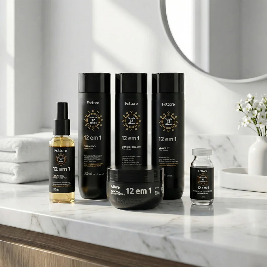 Fattore Kit Completo 12 em 1 – Tratamento Profissional (6 Itens)