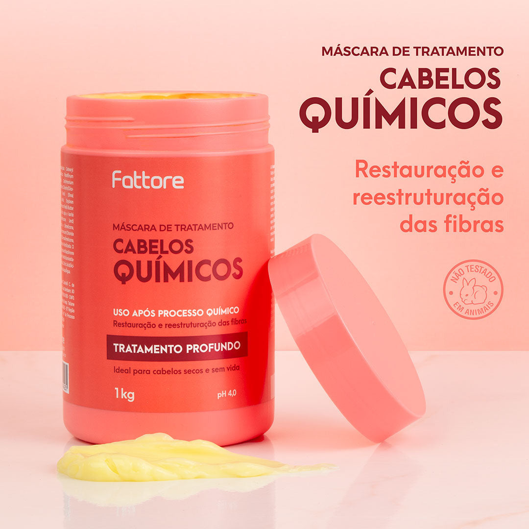 Fattore Kit Pós Quimica - Shampoo 1L + Condicionador 1L + Máscara 1KG