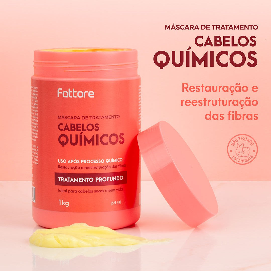 Kit Profissional Pós Química Completo – Para Cabelos com Química e Danificados (5 Itens)
