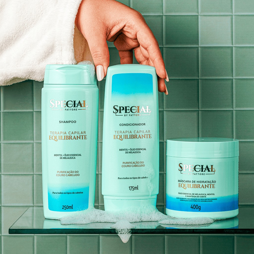 Kit Completo Equilibrante Terapia Capilar - Shampoo + Condicionador + Máscara Special By Fattore