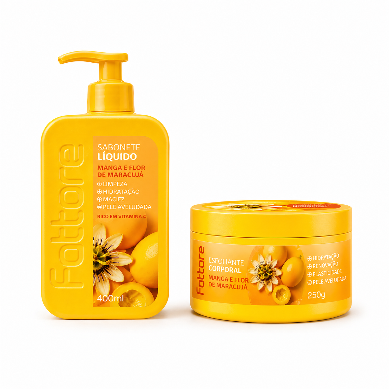 Kit Sabonete e Esfoliante Manga e Flor de Maracujá – Limpeza, Hidratação e Pele Lisa