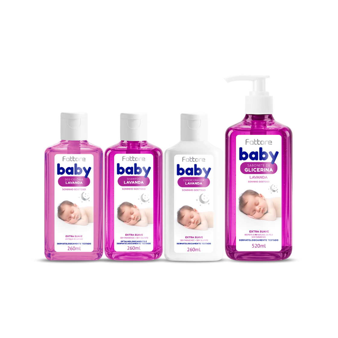 Fattore Kit Cuidado Infantil Baby Extra Suave Lavanda (4 Itens)