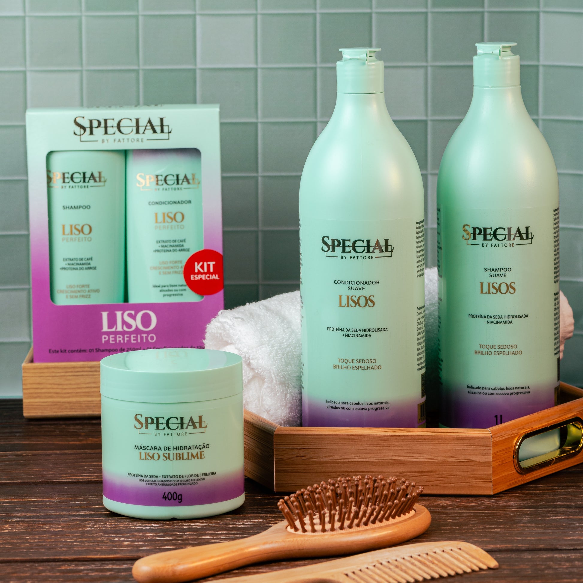 Kit Liso Perfeito Shampoo e Condicionador 1L Special By Fattore