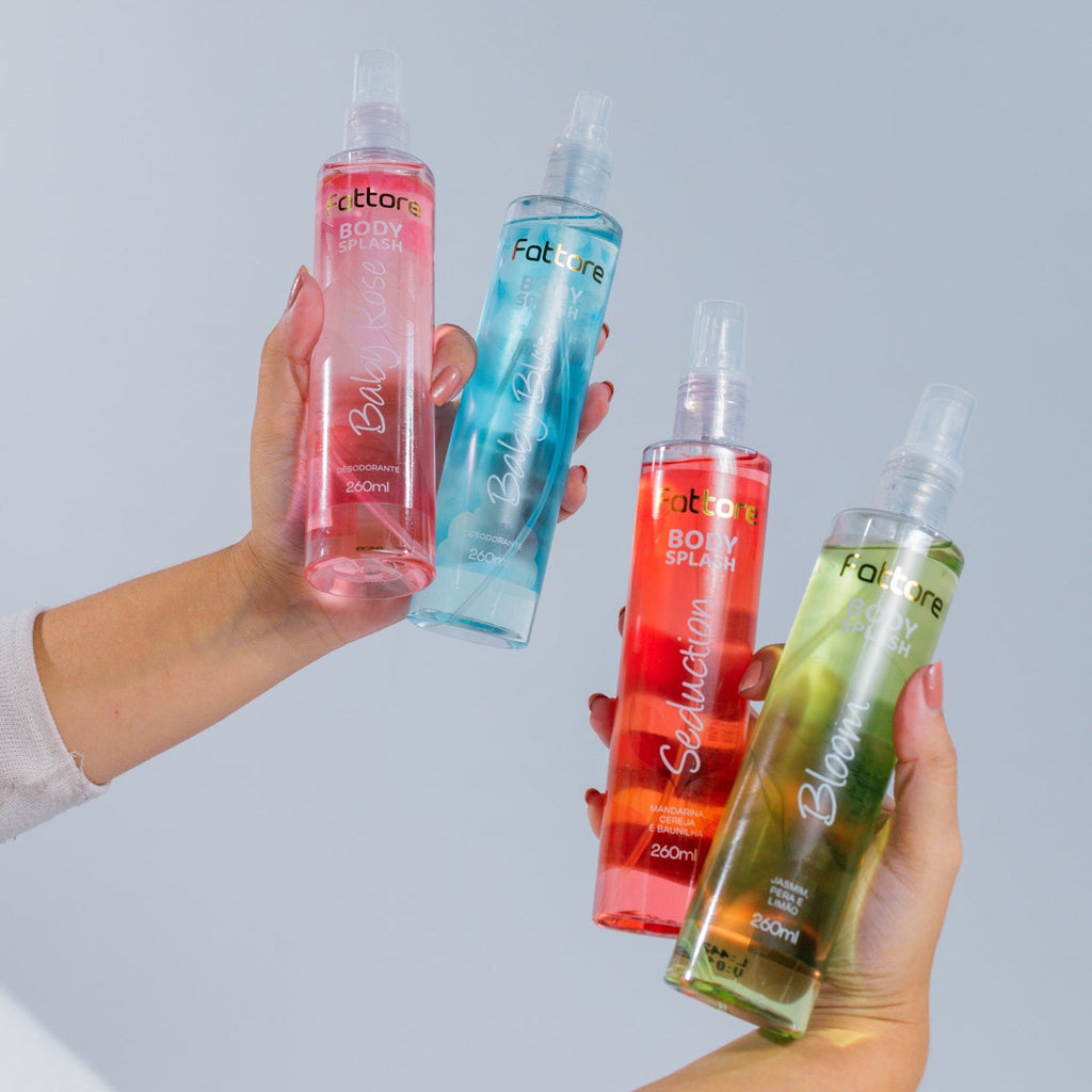 Fattore Kit Body Splash - Alta Fixação, Perfume Duradouro (4 Itens)