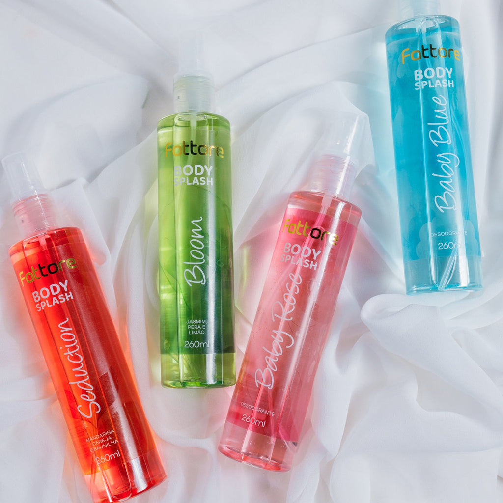 Fattore Kit Body Splash - Alta Fixação, Perfume Duradouro (4 Itens)