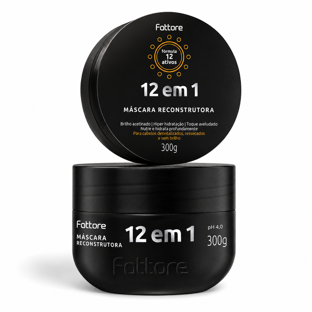 Fattore Máscara Tratamento 12 em 1 Fattore 300g – Reconstrução, Força e Brilho