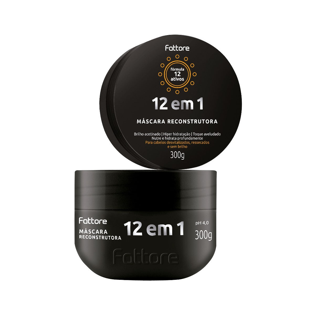 Fattore Máscara Tratamento 12 em 1 Fattore 300g – Reconstrução, Força e Brilho