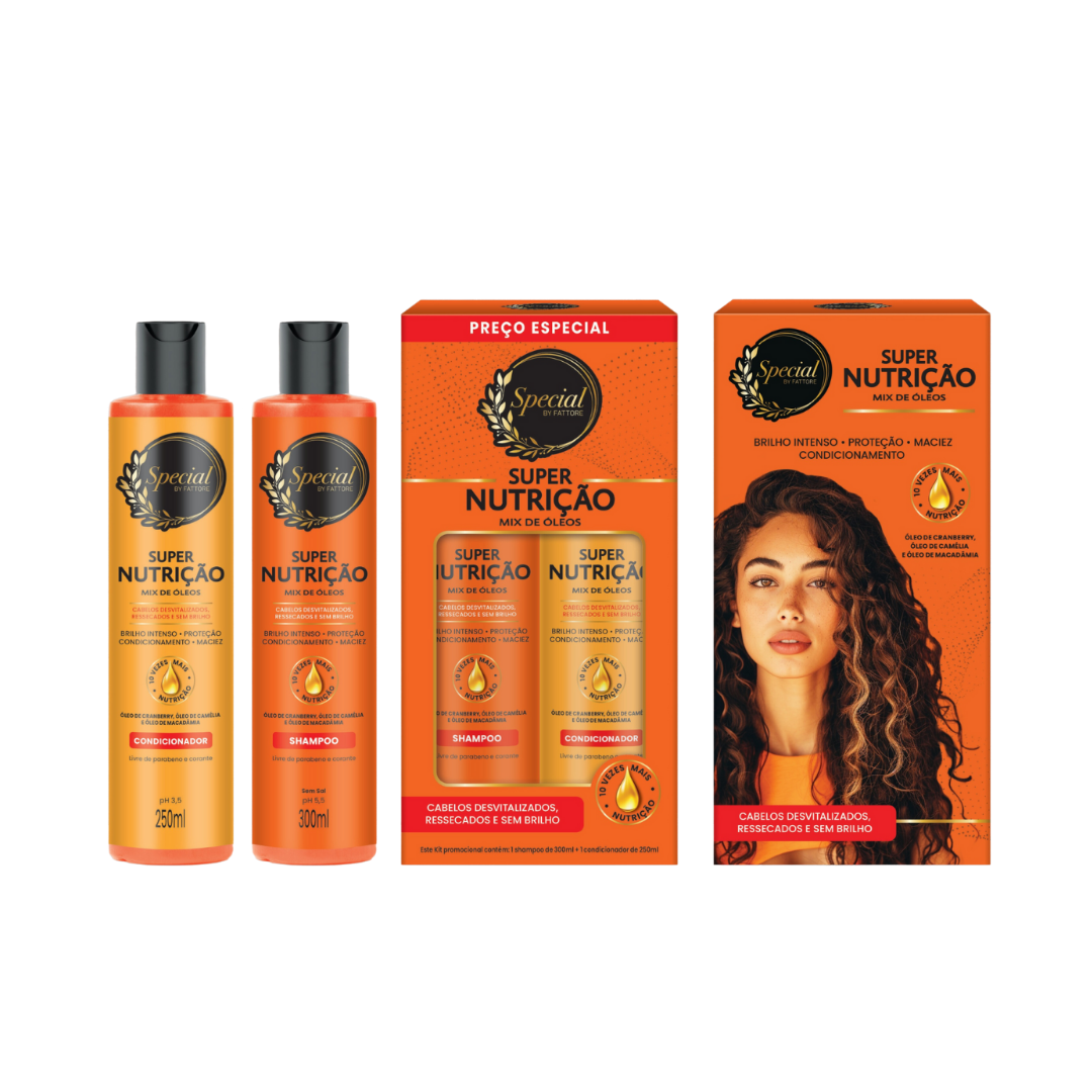 Kit Super Nutrição Special by Fattore Shampoo + Condicionador – Nutrição e Maciez