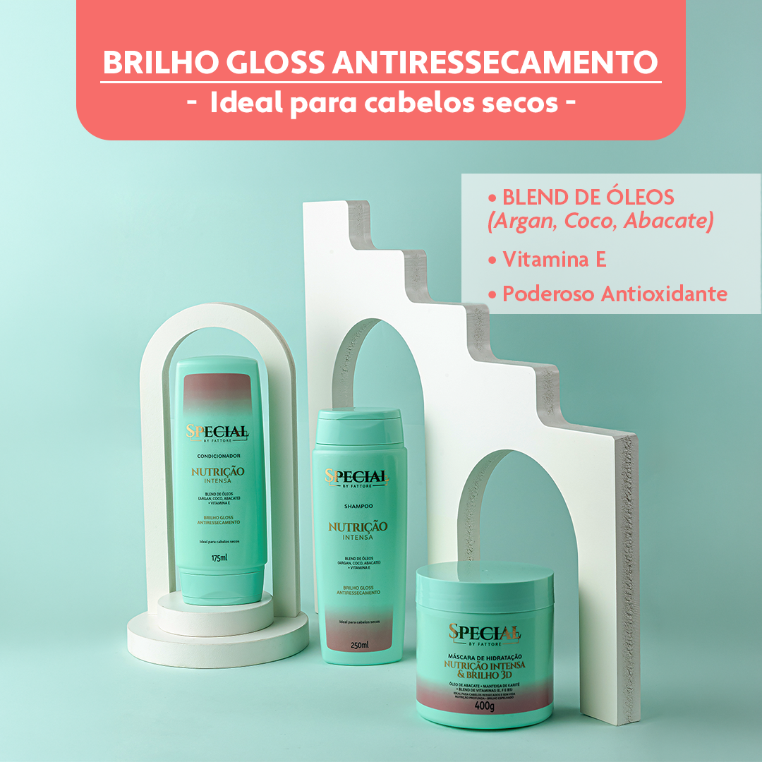 Kit Completo Nutrição Intensa - Shampoo + Condicionador + Máscara Special By Fattore