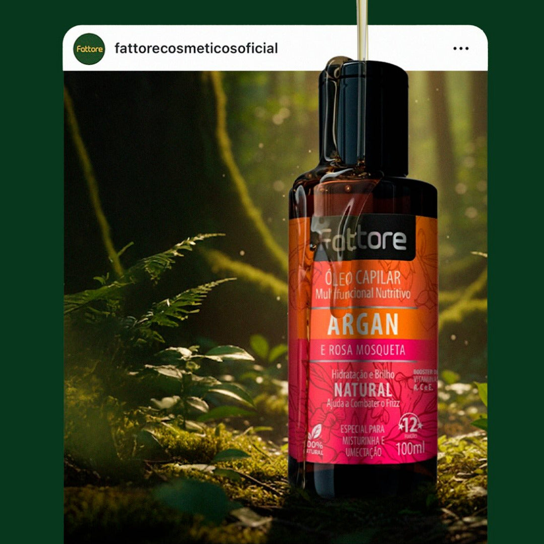 Fattore Óleo Capilar Rícino e Ameixa Negra Multifuncional – 100ml