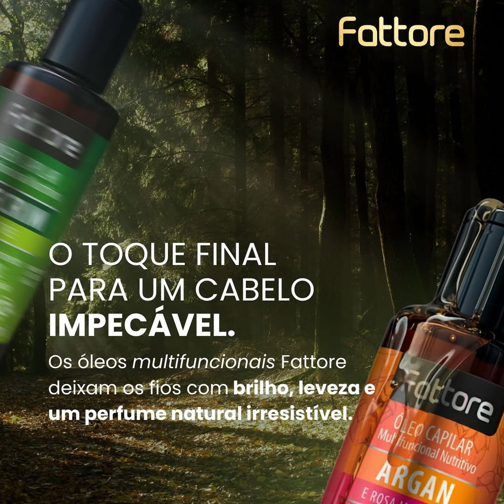 Fattore Óleo Capilar Rícino e Ameixa Negra Multifuncional – 100ml